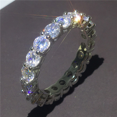 Full Diamond Square Diamond Zircon Ring Ladies Peach Heart