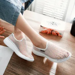 Mesh Single Shoes Lightweight Sneakers - White - View 1
