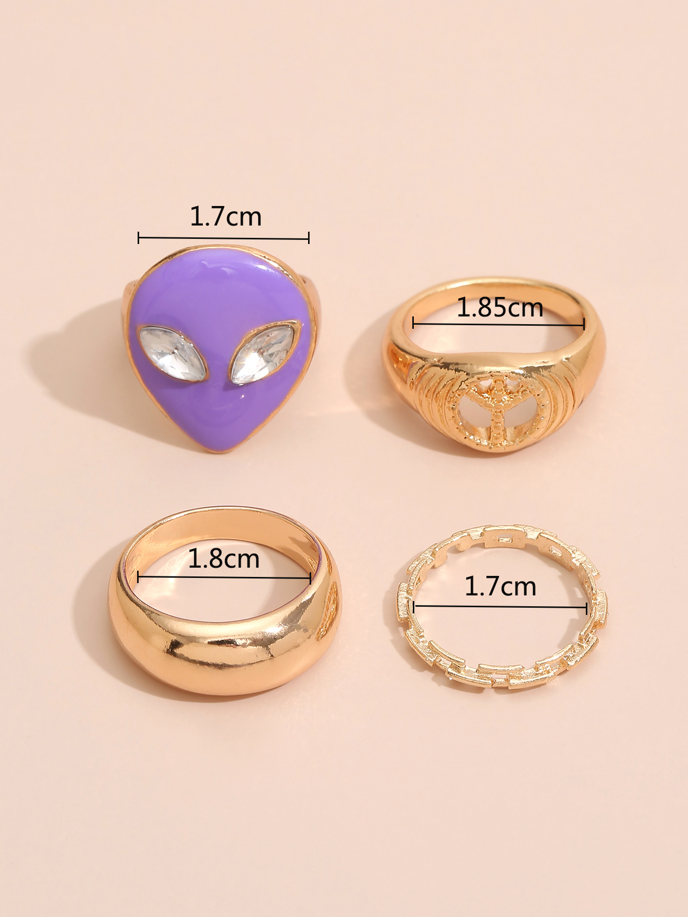Simple And Fashionable Solid Color Metal Irregular Ring
