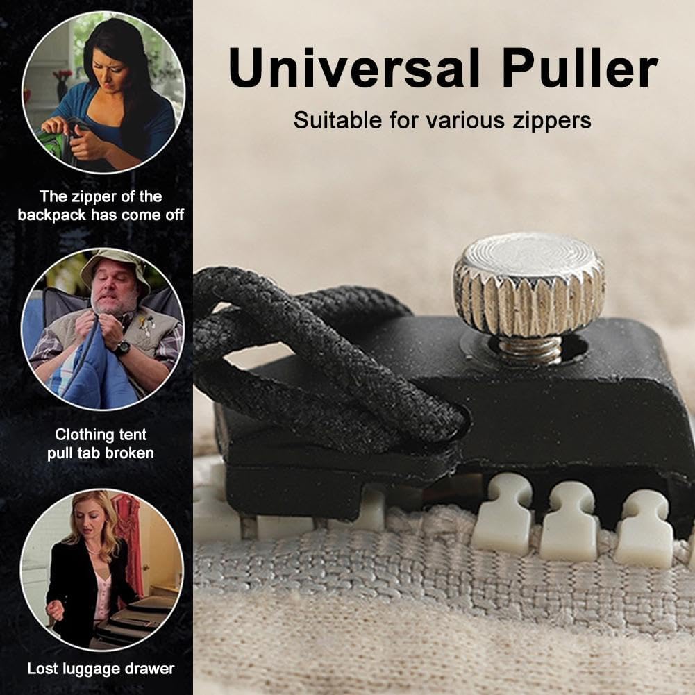 30 PCS Universal Zipper Repair Kit Zipper Fixer, Plastic Detachable Pull Replacement Pulls, Quick Install Zip Heads Fix Zippers No Sewing Required For Bags Purses Jackets Coats ,3 Different Size — foto 5