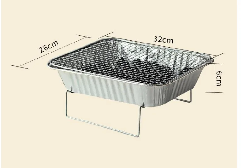 Household Portable Barbecue Grill Small BBQ Charcoal Grill Barbecue Stove - White