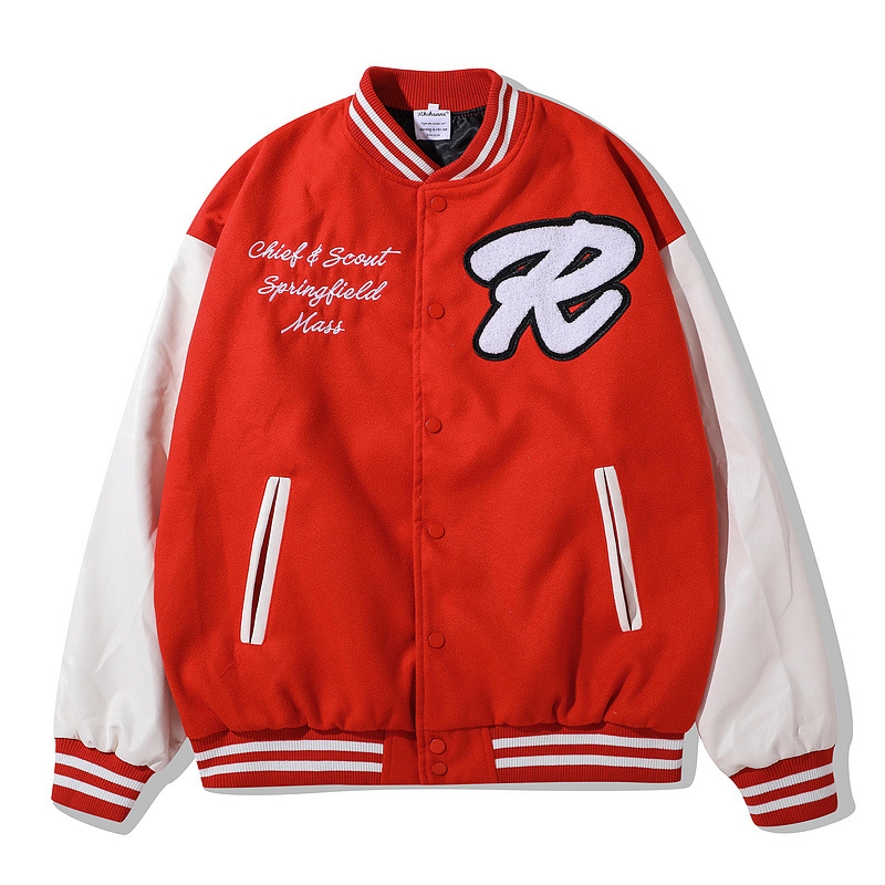 Title 5, Veste de baseball hip-hop brodée, style streetw...