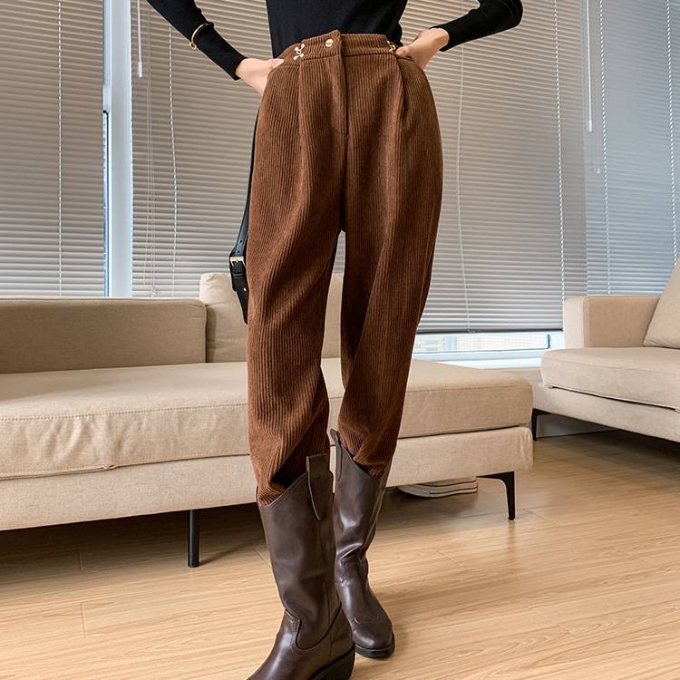 Women's Spring And Autumn High Waist Loose Drape White Velvet