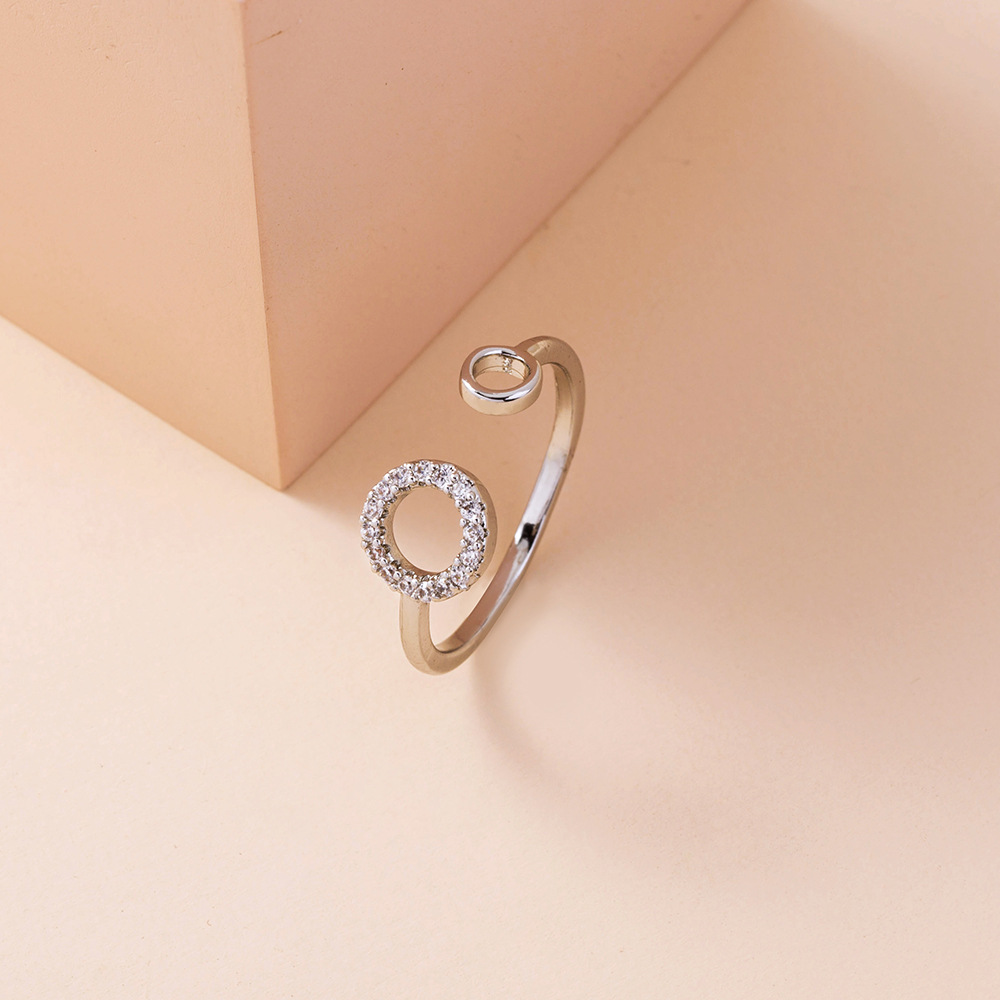 Exquisite Micro-inlaid Simple O-shaped Ring Women's Accessories Ring