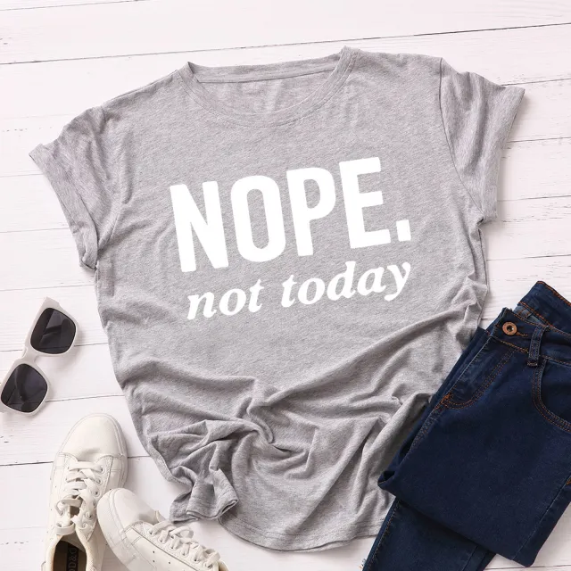Women's Letter Loose Round Neck Short Sleeve T Shirt Light Grey - Shop at LoveMi