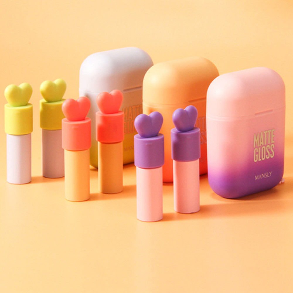 Matte Lip Glaze Love Double Tube Two-color White And Dry Lipstick