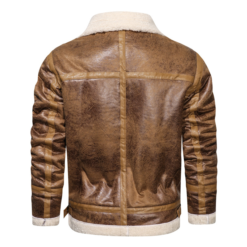 Casual Lapel Faux Fur One-piece Men's Jacket Fashion