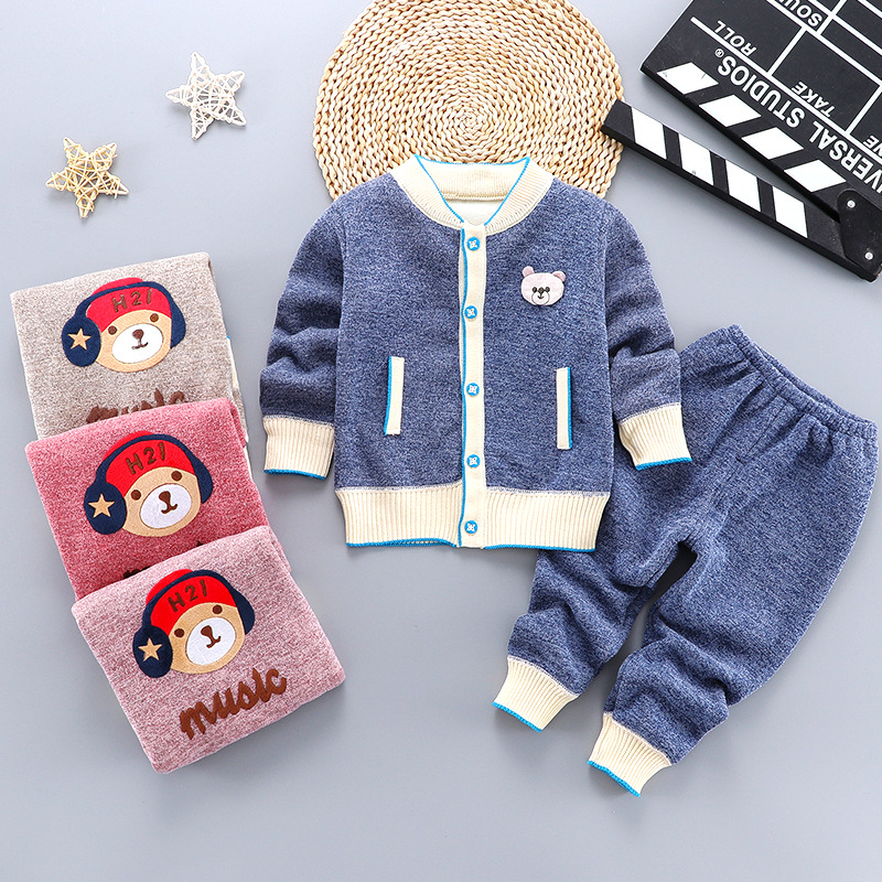 Boys And Girls Plus Cashmere Sweater Two-piece Suit