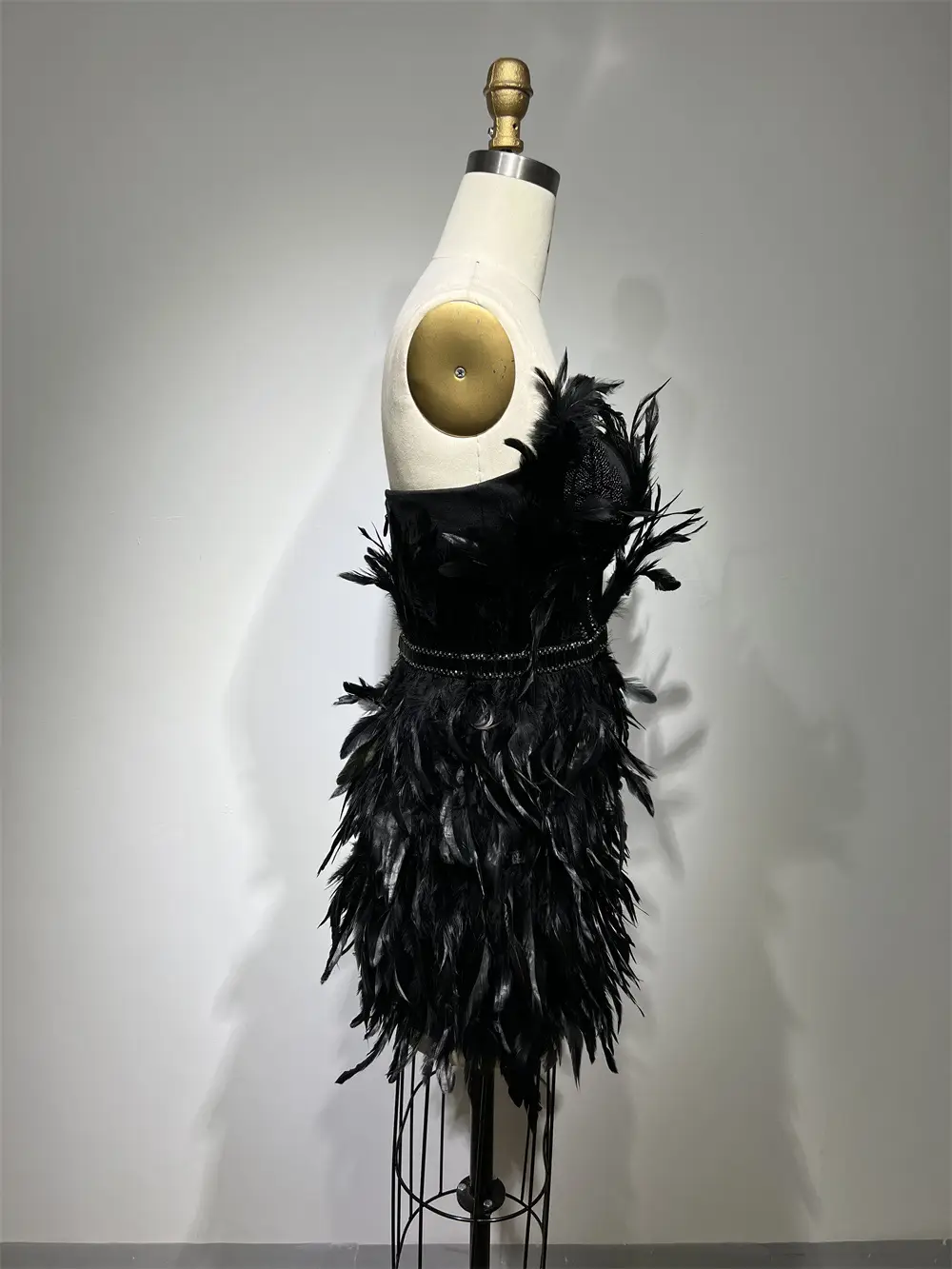 Women's Backless Tube Top Feather Slimming Dress