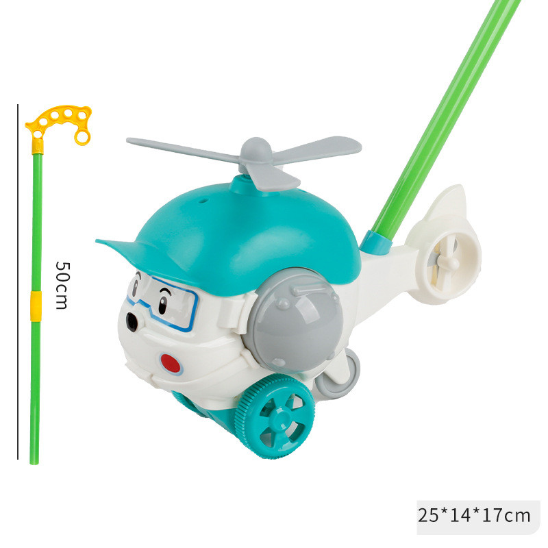 Hand push helicopter blue