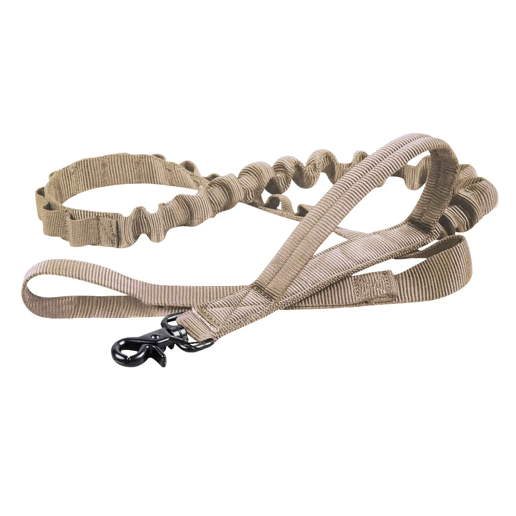 Pet Tactical Dog Collar And Leash Set, Adjustable Military Nylon Dog Collar - Khaki