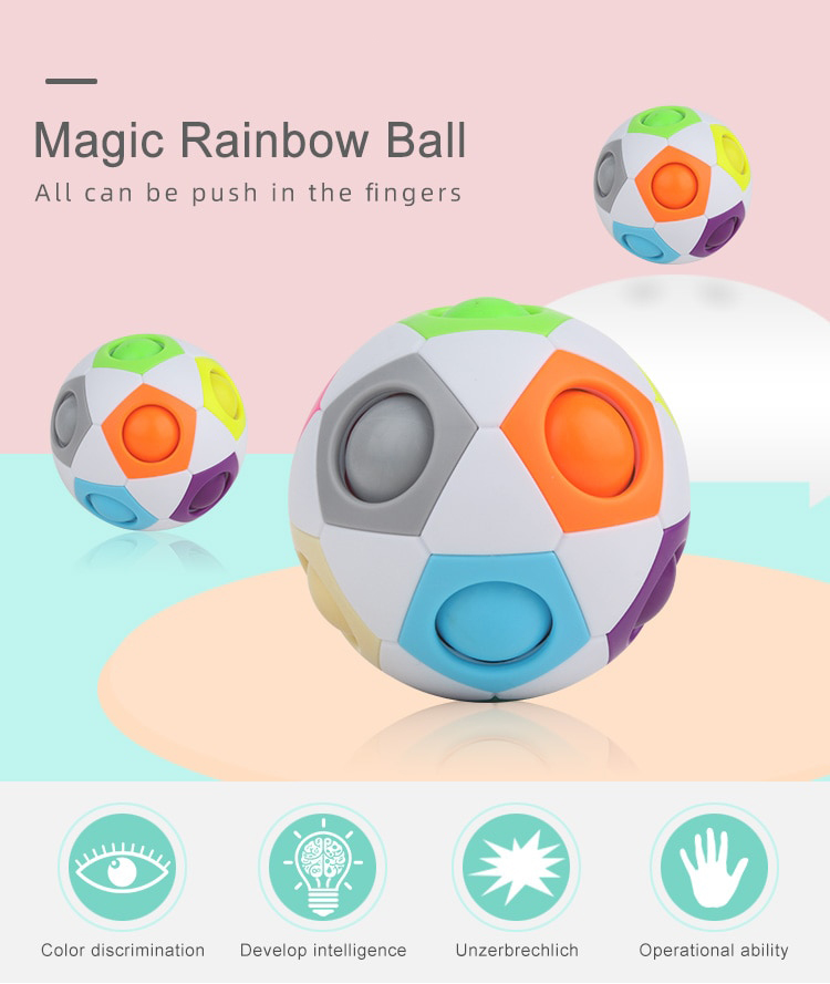 RainbowSphere Educational High Elasticity Puzzle Ball BleuRibbon Baby