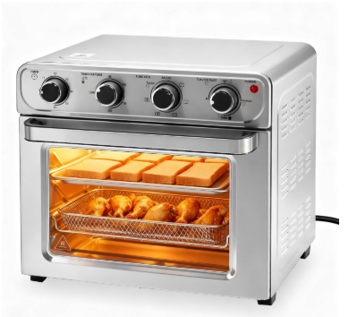 Set forno friggitrice ad aria, 26,4QT Forno a convezione da banco, 4 funzioni, incluso 1,4 accessori, acciaio inossidabile, fino a 450°FEX-STOCK Canada