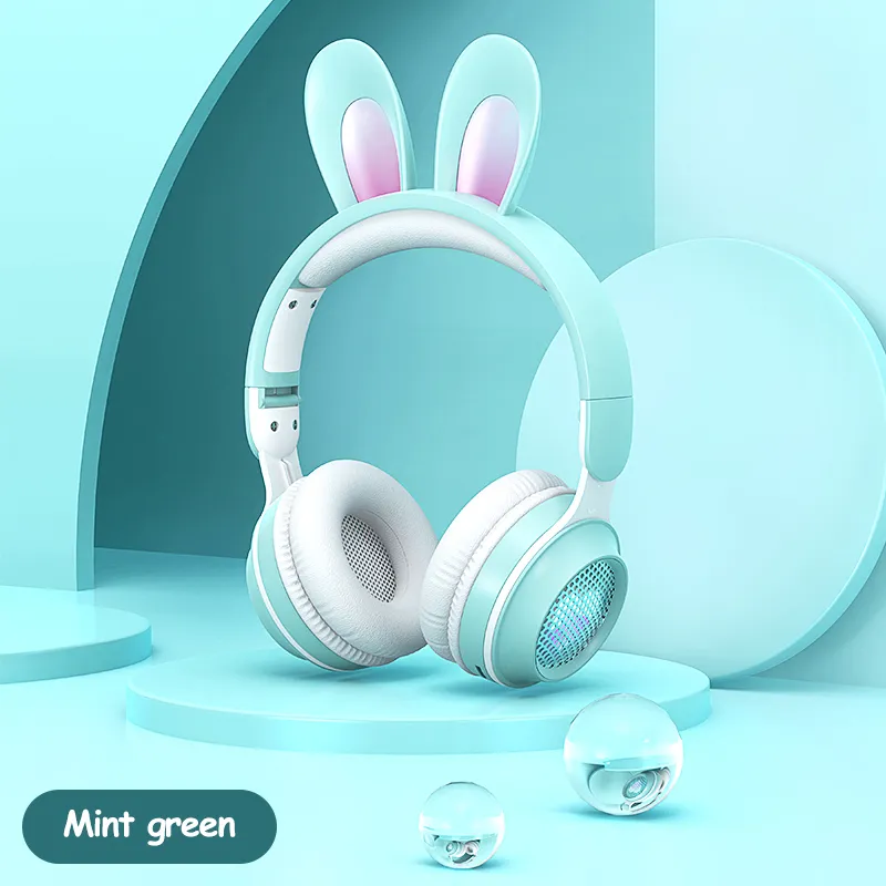 Rabbit Ear Headphones Wireless Luminous Extendable Wheat Headphones – image 10