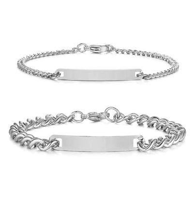 Title 2, Bracelet de Couple brillant en acier titane, mo...