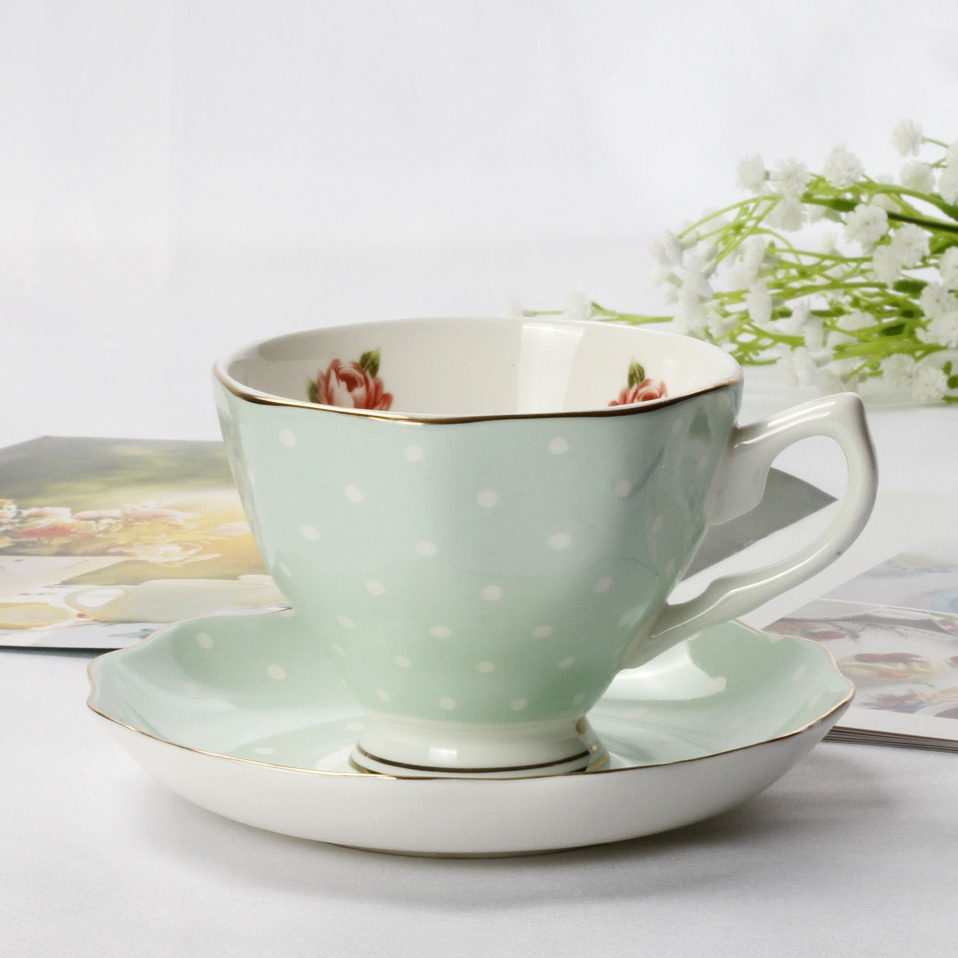 PolkaDotGreen Cup Saucer