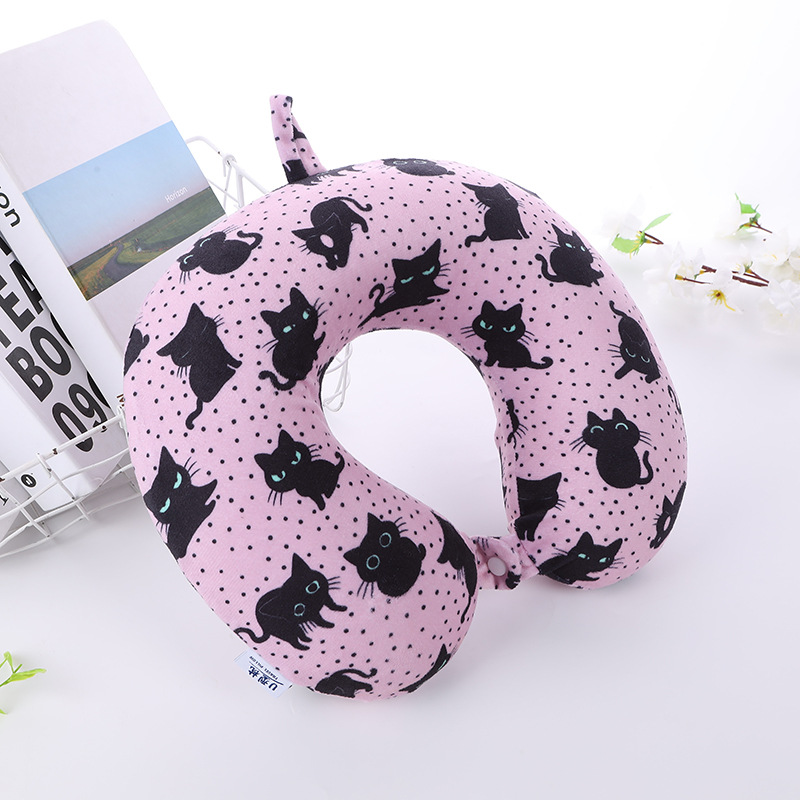 Cute Cartoon U-Shaped Memory Foam Neck Pillow for Travel and Office Nap 2