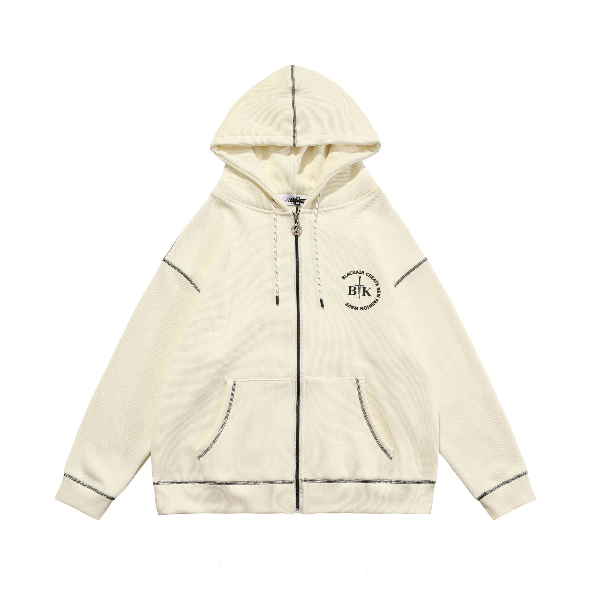 Waffle Letter Printed Hood And Cashmere Guard