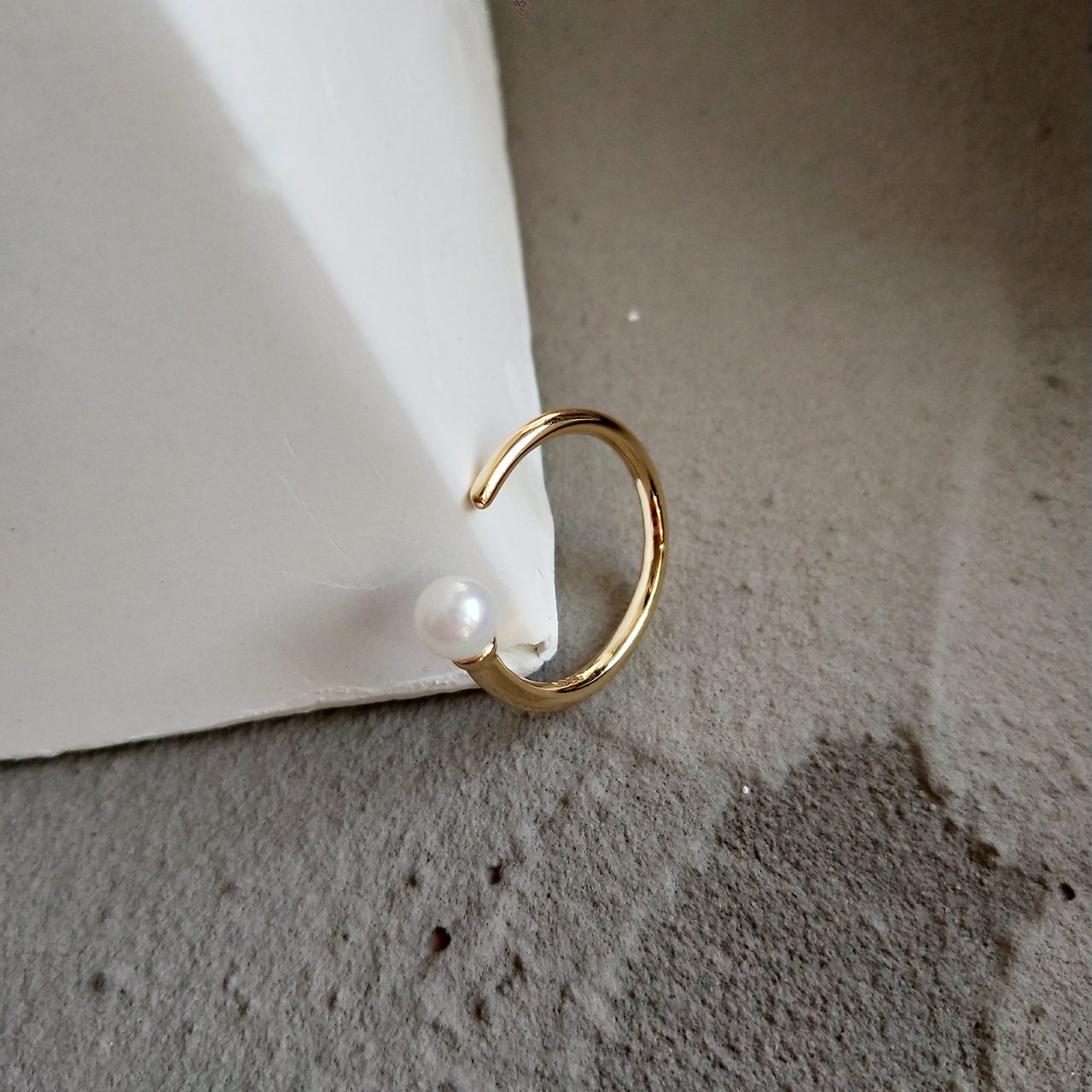 New Korean S925 Sterling Silver Pearl Ring