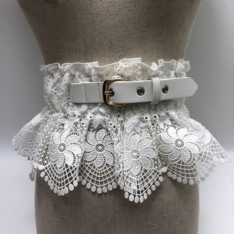 Ladies Wide Decorative White Shirt Dress Belt