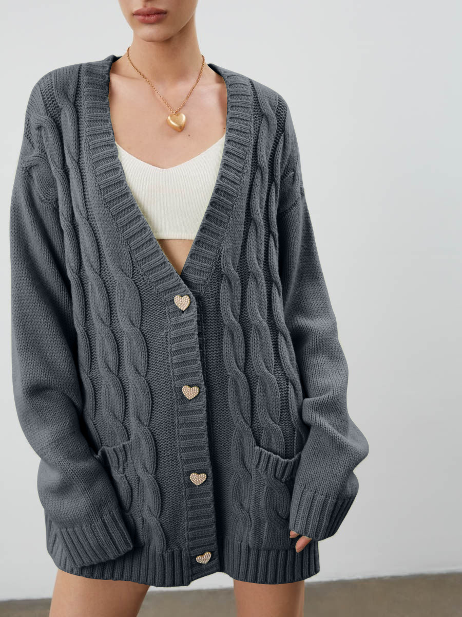 Title 8, Loose Mid-length Knitted Cardigan Jacket