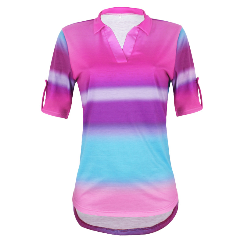 Tie-Dye Printed Short-Sleeved Loose Casual Top