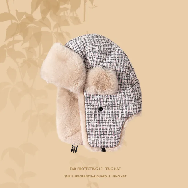 Winter Women's Ear Protection And Wind Protection Cold proof Thermal Cotton Hat Purple Pink - Shop at LoveMi