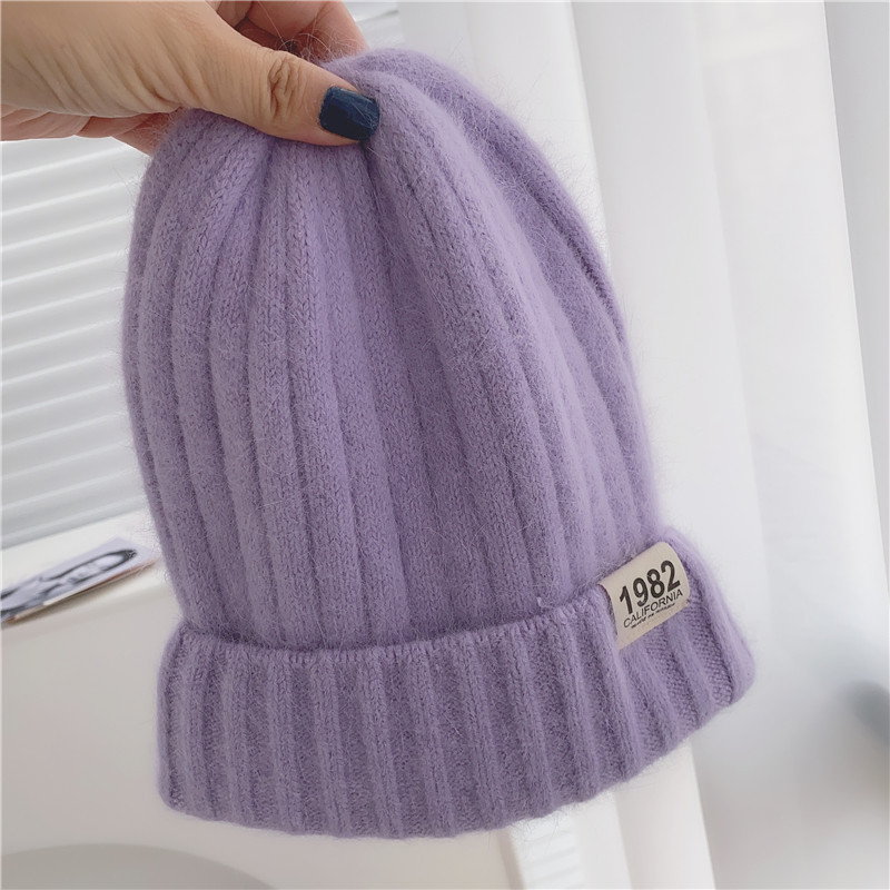 Solid Color Digital Ins Knitted Hat For Warmth