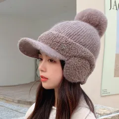Women's Autumn And Winter Ear Protection Warm Baseball - Coffee - View 1