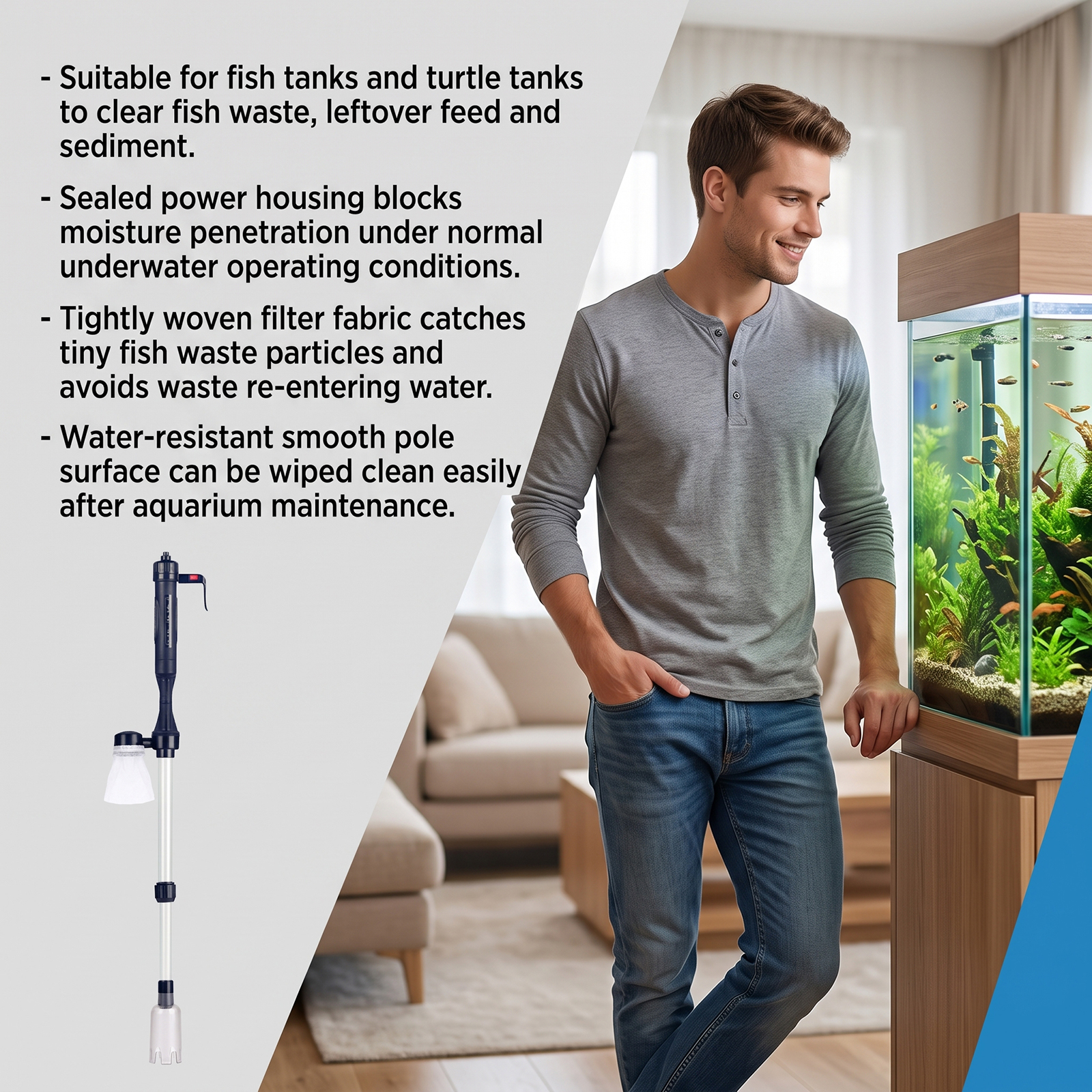 Retractable Tubular Fish Tank Electric Sewer Battery Box English White Box Battery Electric, 11.5 X 5.8 X 30.5cm detail photo 5