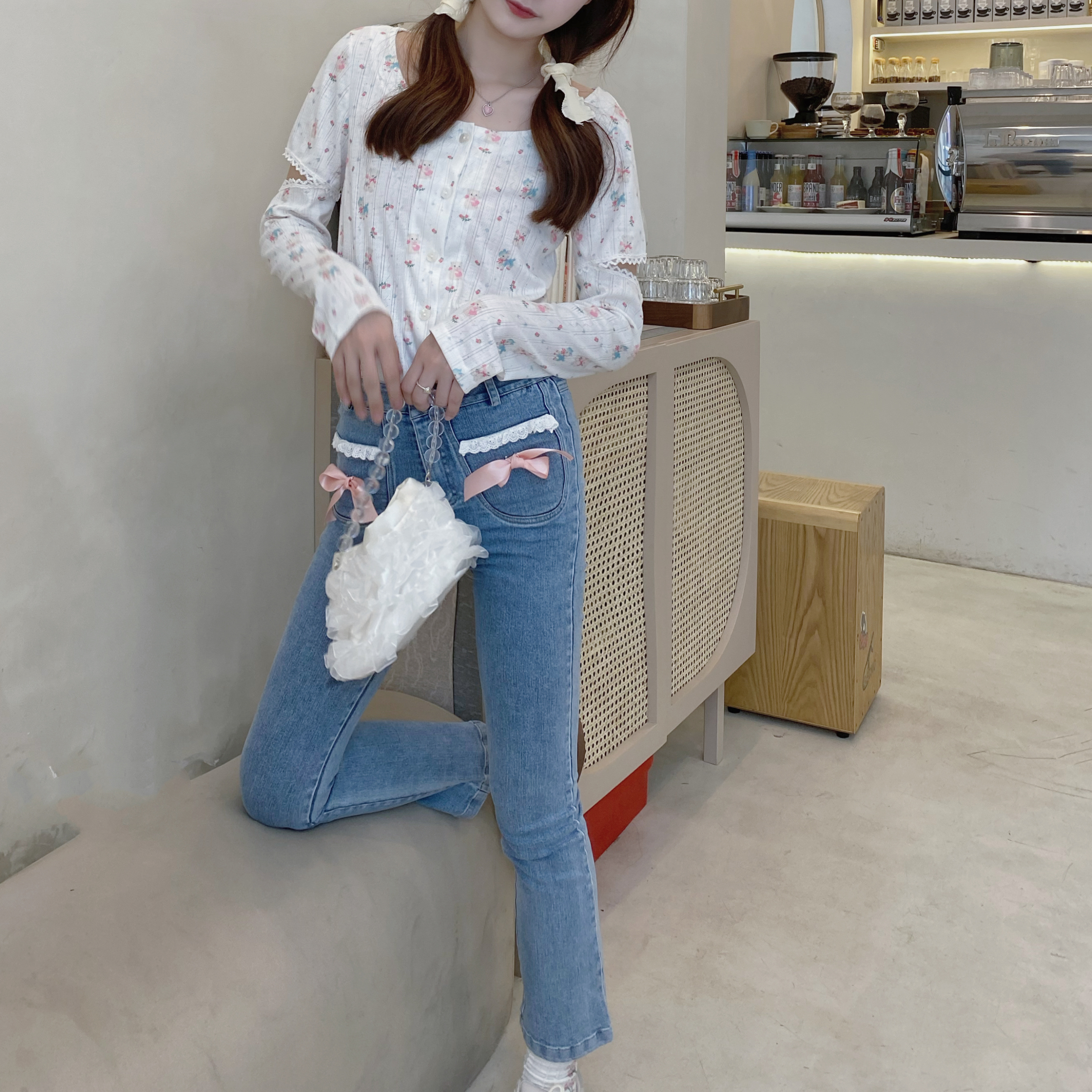 Design Slim Jeans Women Straight High Waist Stretch Cigarette Slim Long Pants Light - Shop at LoveMi