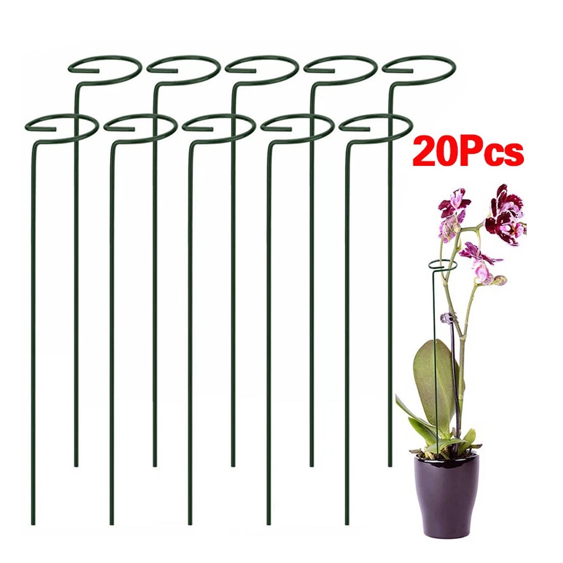 20Pcs Metal Plant Bow Stand Stake Strong Round Garden For Flower Support Y UK