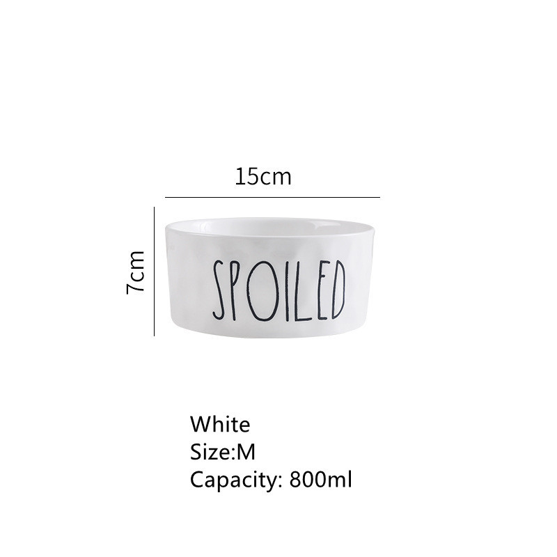Contrasting Color English Pet Bowl Ceramic Drinking