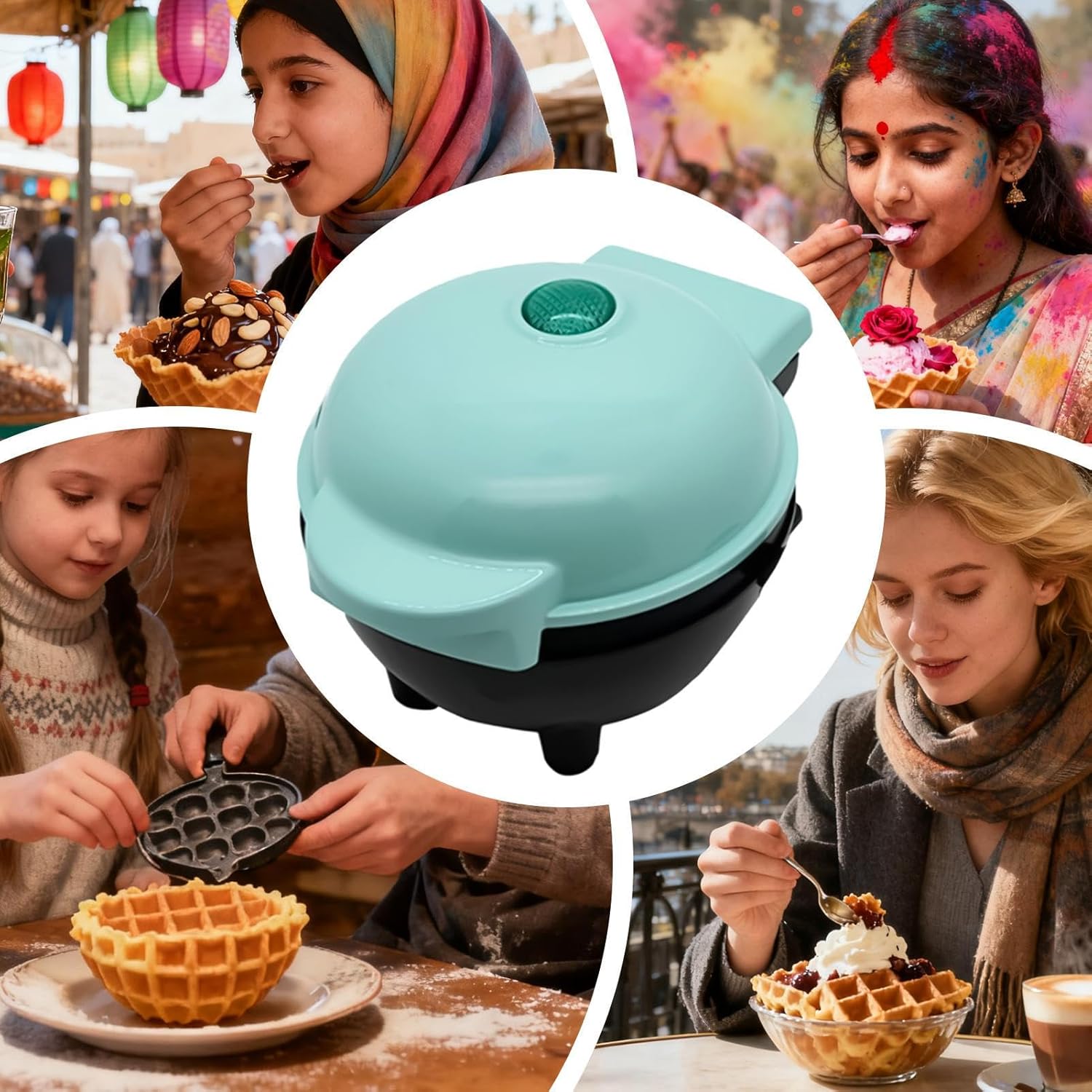 Waffle Bowl Maker - Even Heating Kitchen Gadgets, Electric Nonstick Waffle Cone... 6