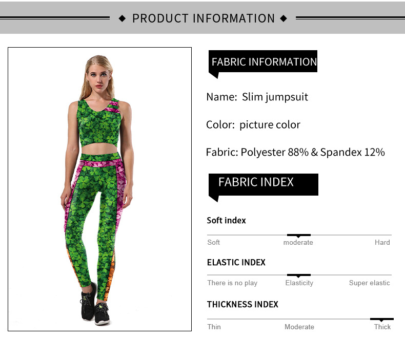 Title 3, Saint Patricks Day Digital Printed Yoga Suit S...