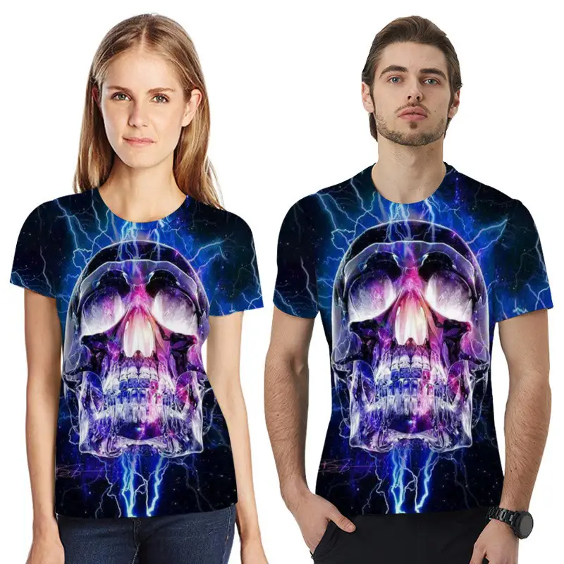 New Cool Galaxy Lightning Skull 3d Digital Printing T-shirt