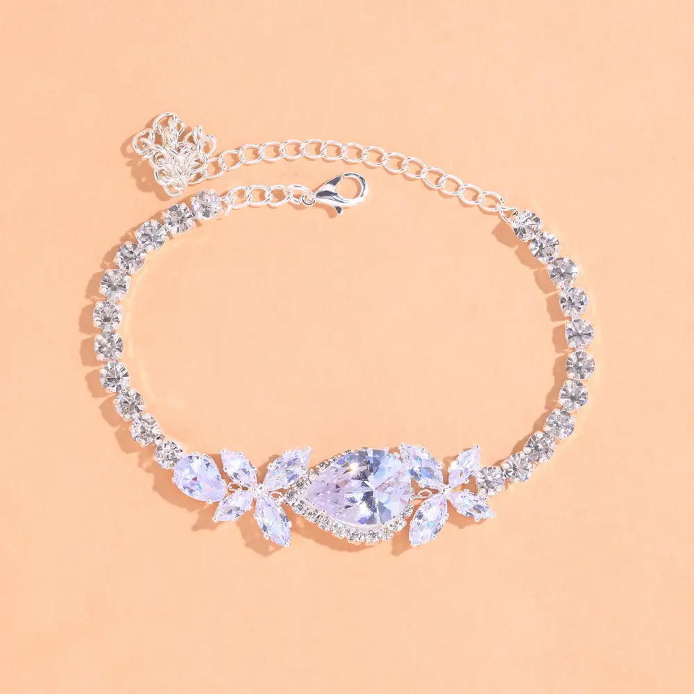 Personalized Water Drop Zircon Anklet Fashion Beach