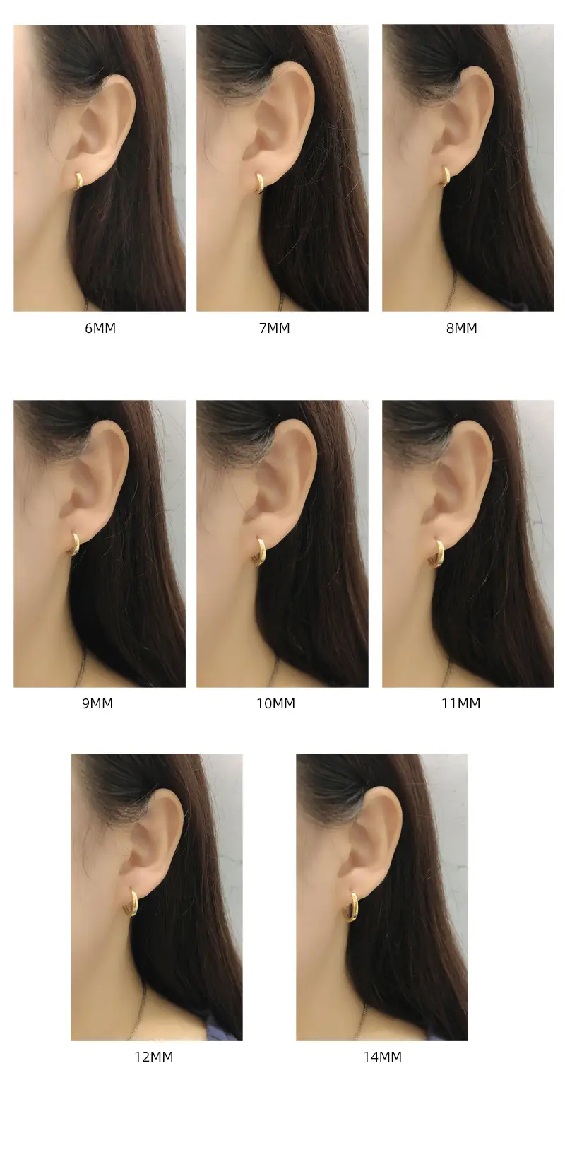 S925 White Fungus Buckle Earrings Gold