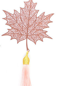 Rose gold maple leaf tassel