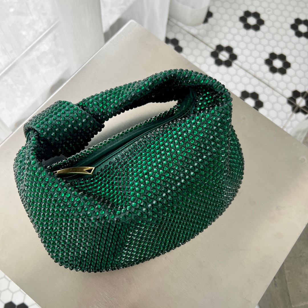 Title 18, Bolso de mano grande Knot Crystal Diamond con g...