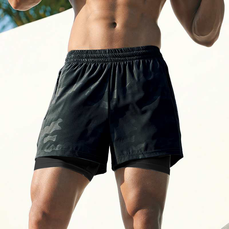 Title 5, Mens Two-Piece Shorts Casual Running Quarter P...