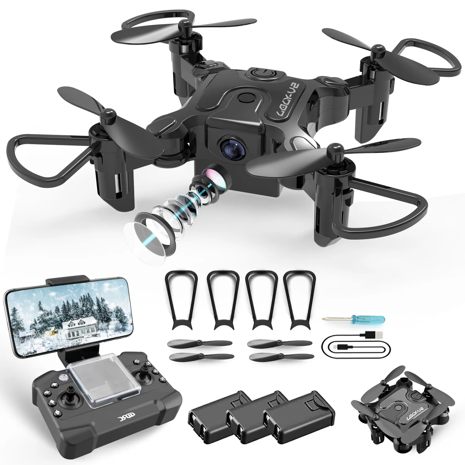 AU V2 Mini Drone Selfie WIFI FPV