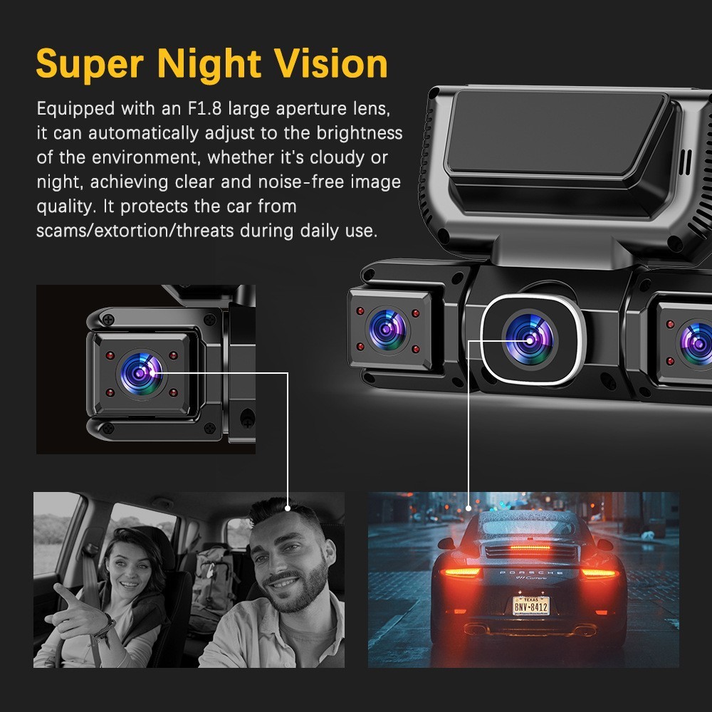 5G WiFi Dash Cam 4 Channel 360 Front Rear Inside DashCam, FHD 1080P Car Camera — image 10