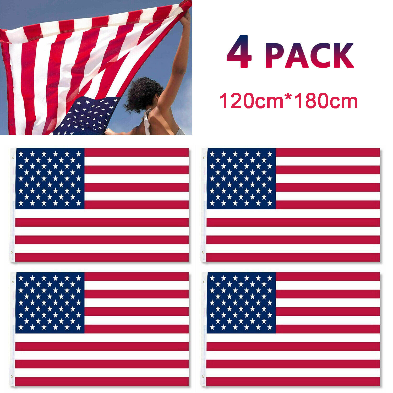American Flags For Outside 4X6 FT USA Flag Premium US Flag 120X180cm Heavy Duty Outdoor Large Nylon Flag Stars With Brass Grommets 4Pcs - Shop at LoveMi