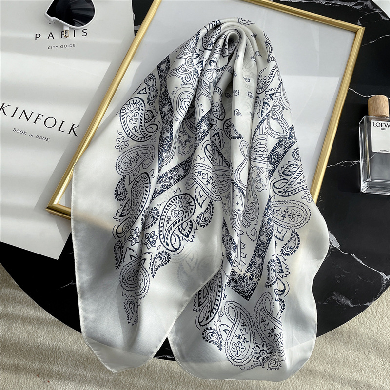 Women's Striped Silk Scarf Color Matching Versatile Printing Silk