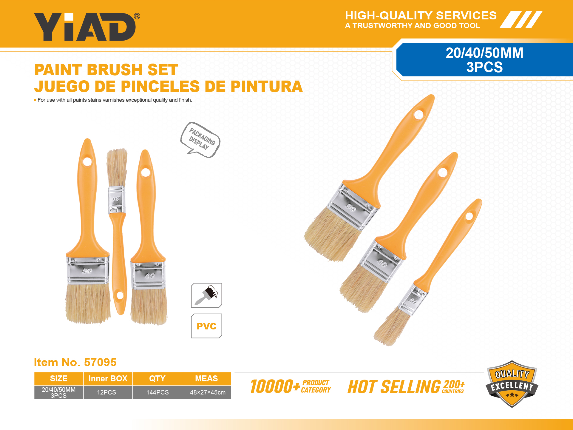 3PCS Plastic Handle Paint Brush 20MM 40MM 50MM, Only Support Self-pickup, Please Note That Free Shipping Is For Anti-bidding Price