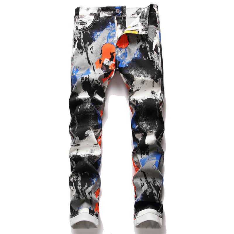 Title 2, Heren Floral Pants Digital Print Slim Fit Stijl...