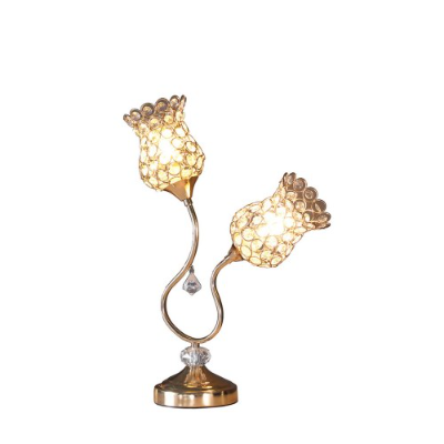 18.75 Rose Gold 2-Floral Trumpet Glam Metal Table Lamp view 3