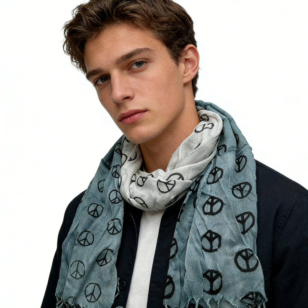 2pcs Understated Elegance Subtle Pattern Scarf Grey Printed Scarf,vacation,daily Life,evening Party,Office Appropriate Subtlety For Women Men - Men's Clothing