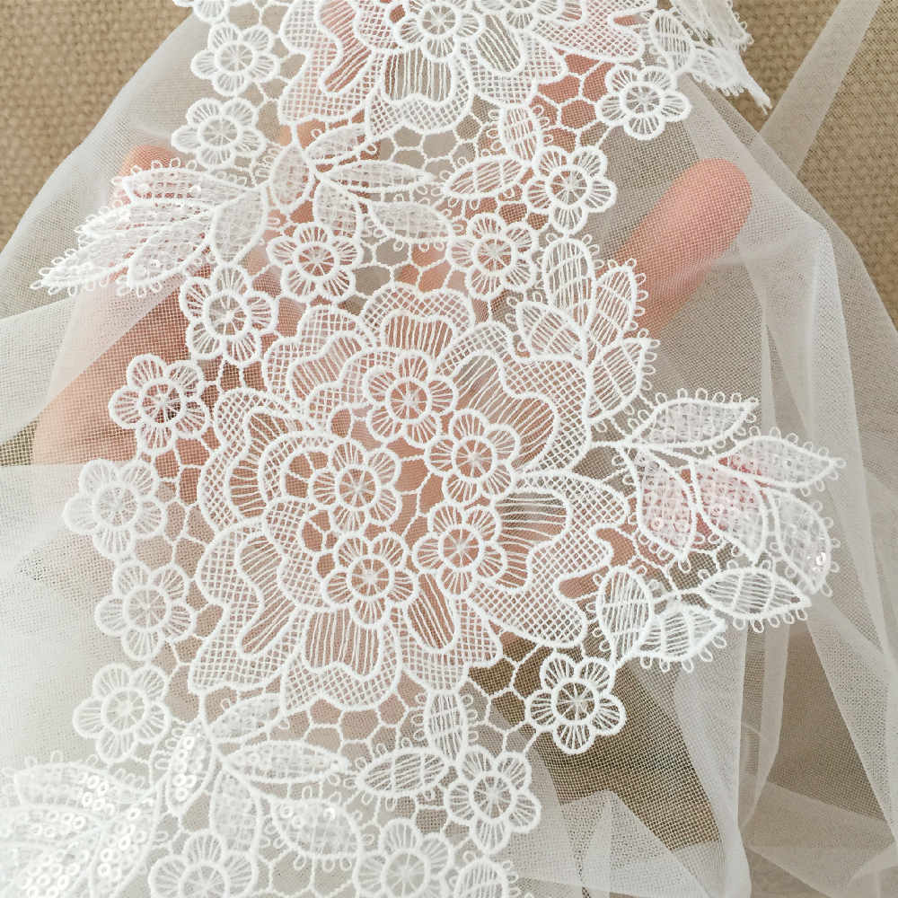 Milk Silk Glitter Lace  Strap Wedding Dress Veil